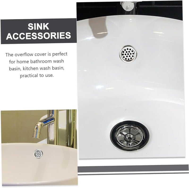 Artibetter 10 Pack Washing Basin Overflow Drain Cover Rings Bathroom Sink Hole Accessories - Image 4
